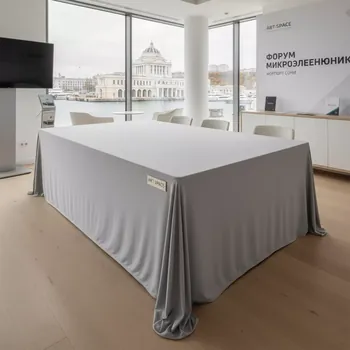 Аренда Чехол стрейч на стол 180х80 светло серый на территории Морпорта Сочи — ART SPACE