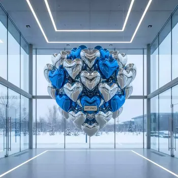 Аренда Связка фольгированных сердец в ресторане «Плакучая Ива» — ART SPACE
