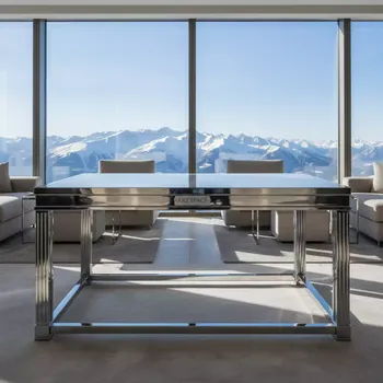 Аренда Стол Бруклин 120х60 серебро на площадке Rosa Peak (2320м) — ART SPACE