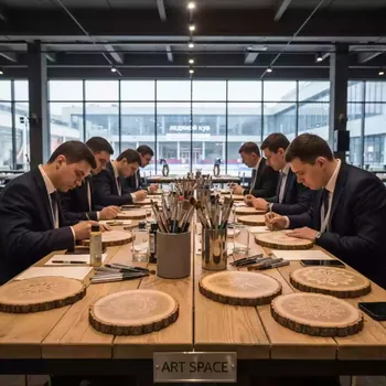Аренда Мастер класс роспись на спилах в Керлинговом центре «Ледяной куб» — ART SPACE