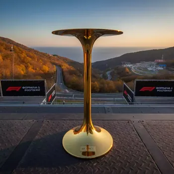 Аренда Коктейльный стол Конгресс золотой в Skypark Sochi — ART SPACE