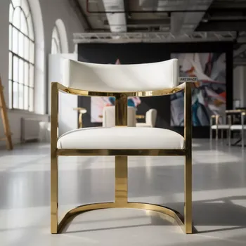 Аренда Стул Laval Gold белая кожа в санатории «Сочи» — ART SPACE
