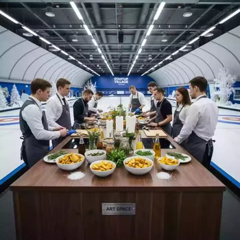 Аренда Мастер класс кулинарный картофель по деревенски в Керлинговом центре «Ледяной куб» — ART SPACE