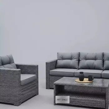 Аренда Комплект мебели ZORRO PLUS из искусственного ротанга серого в Karat Resort — ART SPACE
