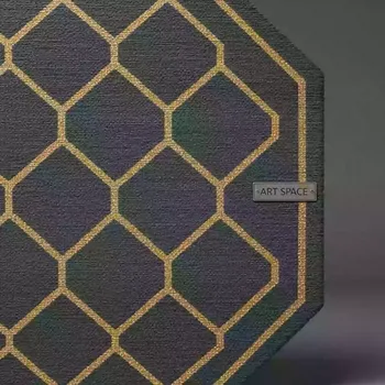 Аренда Ковер индийский шерстяной Octagon Rug серый светло золотой в ледовом дворце «Большой» — ART SPACE