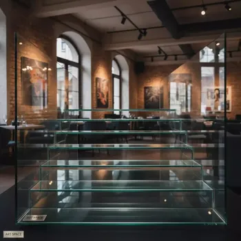 Аренда Подставка лестница стеклянная низкая Zeiher 7 уровней в ресторане «Sanremo» — ART SPACE