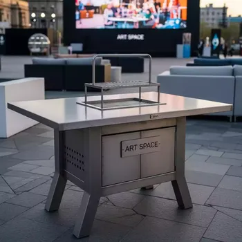 Аренда Стол с мангалом из литого алюминия BBQ 4 на Медальной площади — ART SPACE