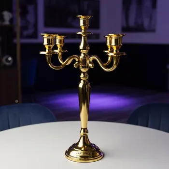 Аренда Канделябра Gold на 5 рожков в ресторане «Высота 5642» — ART SPACE