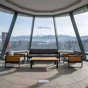 Аренда Комплект мебели антрацит натуральный алюминий тик Nora Andy 10N в Grand Karat Sochi — ART SPACE