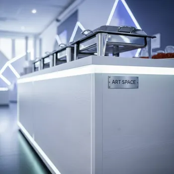 Аренда Стойка белая фуршетная деревянная в Alpha Sirius — ART SPACE