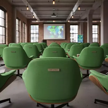 Аренда Чехол Е 04 на стул Eames зеленый в лофте «Студия 21» — ART SPACE