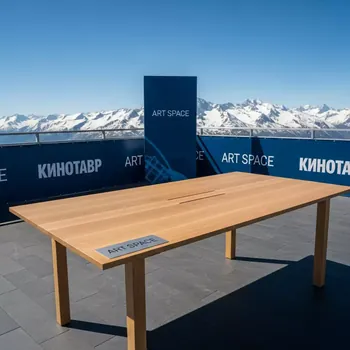 Аренда Стол Лидер 2 1800x800 бук золотой на площадке Rosa Peak (2320м) — ART SPACE