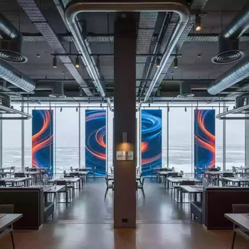 Аренда Экраны прозрачные LED в ресторане «Магеллан» — ART SPACE