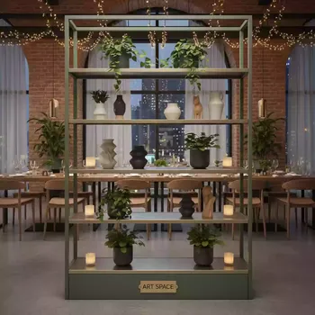 Аренда Стеллажей разборные металлические с полками в ресторане «La Terrazza» — ART SPACE
