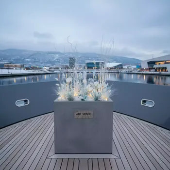 Аренда Кашпо для цветов Prosperplast Cube Case Beton 25,5 л бетон на VIP-яхте (Имеретинский порт) — ART SPACE