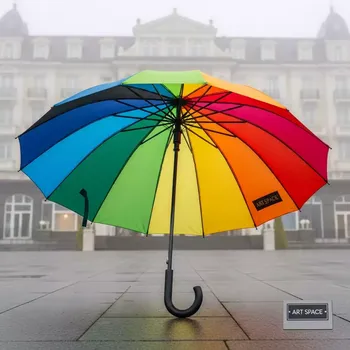 Аренда Зонт трость Радуга разноцветный диаметр 110 см в Golden Tulip Rosa Khutor — ART SPACE