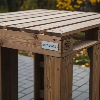 Аренда Стол Wood pallet Cube 50 из паллет в санатории «Русь» — ART SPACE