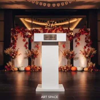 Аренда Трибуна Оптима белая 50х50х120 см в Sochi Marriott Krasnaya Polyana — ART SPACE