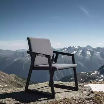 Аренда Стул складной Krin серый каркас черный на площадке Rosa Peak (2320м) — ART SPACE