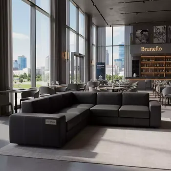 Аренда Диван угловой California черный в ресторане «Brunello» — ART SPACE