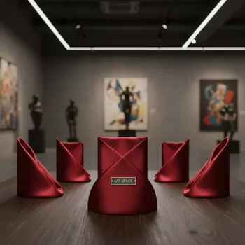 Аренда Салфетка красная гладь ричард в Omega Sirius — ART SPACE