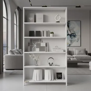 Аренда Стеллаж деревянный белый 77х33х174 см в Mantera Supreme — ART SPACE