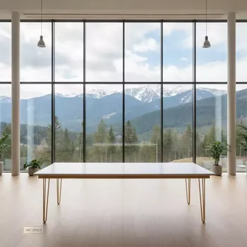 Аренда Стол Лидер 2 2700х900 белый золотой в Green Flow Hotel — ART SPACE