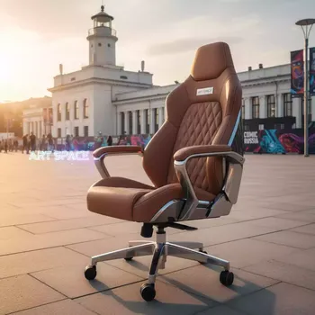 Аренда Кресло офисное Porsche кожа светло коричневая на территории Морпорта Сочи — ART SPACE