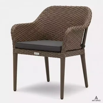 Аренда Стул плетеный MIL CH 001 RAL8016 brown D gray в МФК «Горный» — ART SPACE