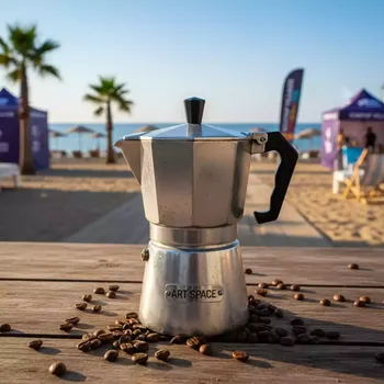 Аренда Кофеварка гейзерная Caffe a 3 Stelle на пляже «Ривьера» — ART SPACE
