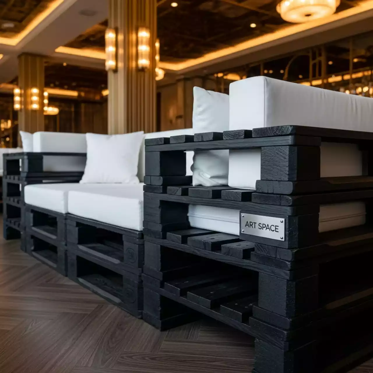 Аренда Диван модульный White pallet Black из паллет