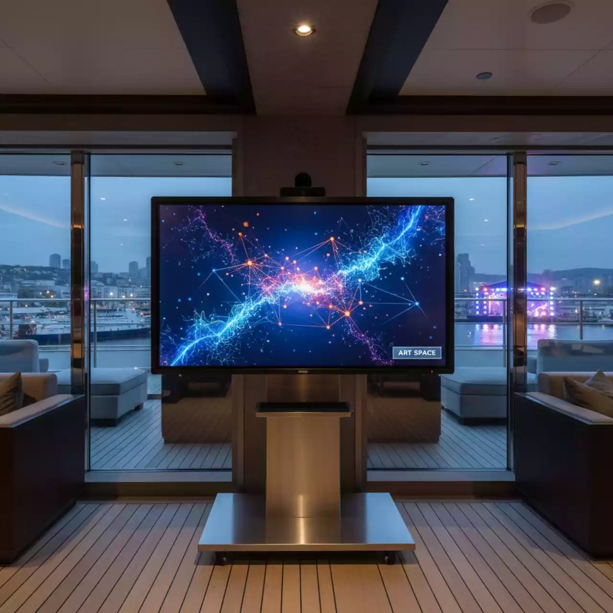 Аренда Доска интерактивная ActivBoard Touch 78 дюймов 10 касаний ПО ActivInspire на VIP теплоходе (Морпорт Сочи) — ART SPACE