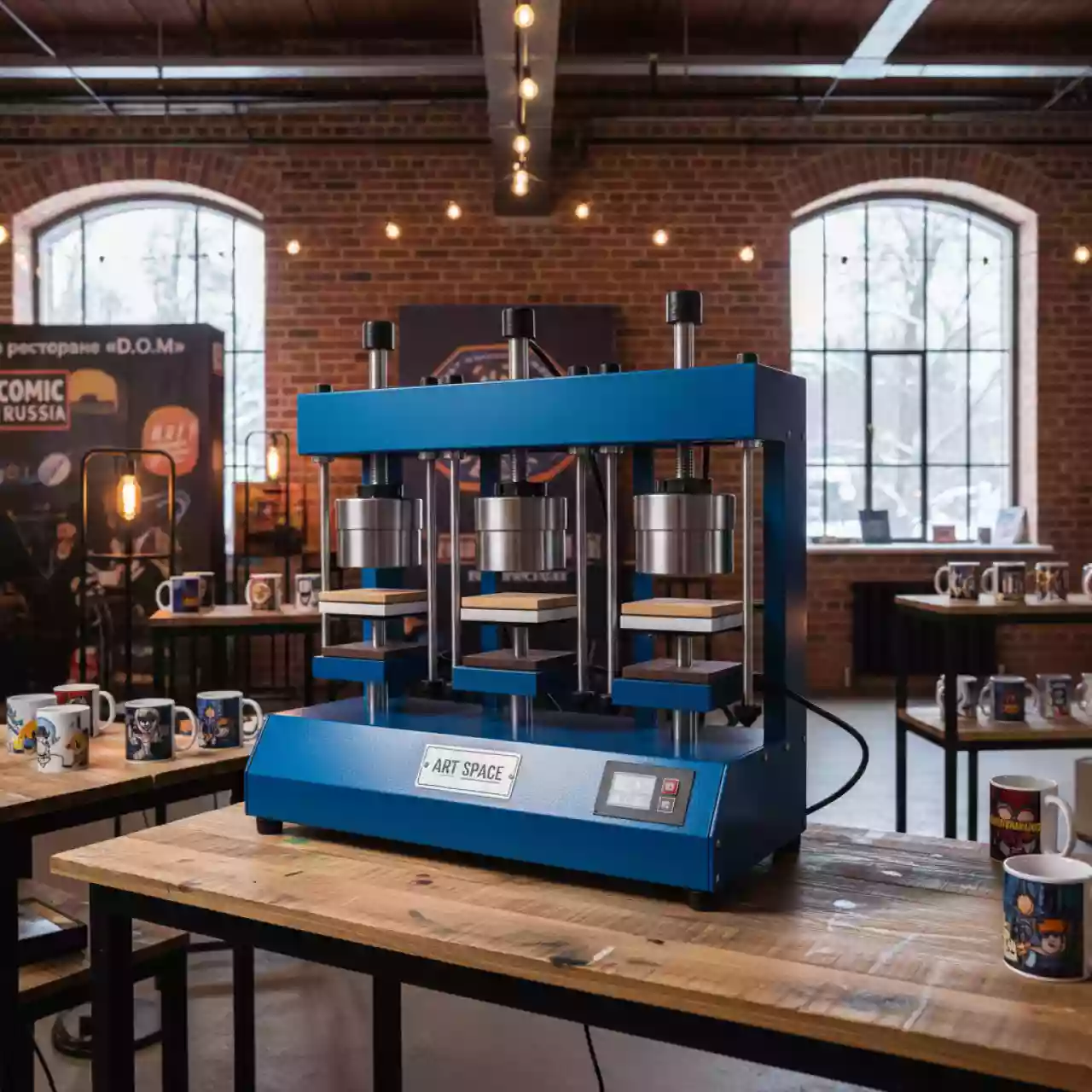 Аренда Кружечный термопресс Schulze BluePRESSLine Mug 4 база в ресторане «D.O.M» — ART SPACE