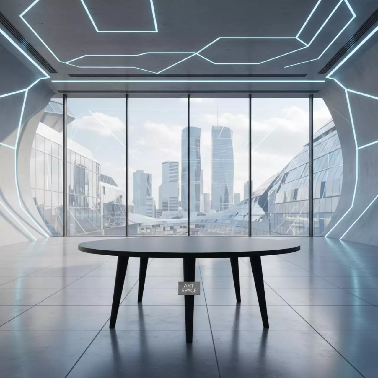 Аренда Переговорный стол круглый черный 100 см в Alpha Sirius — ART SPACE