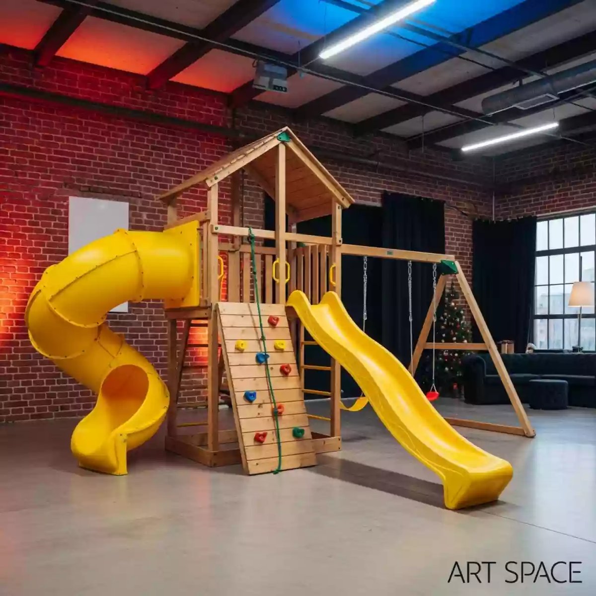 Аренда Площадка детская IgraGrad Крафт Pro 3 с трубой в лофте «Студия 21» — ART SPACE