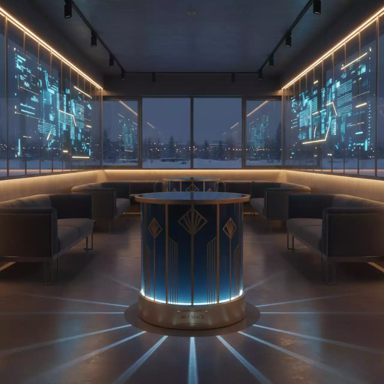 Аренда Пуф столик светящийся Wow Luminoso в Omega Sirius — ART SPACE