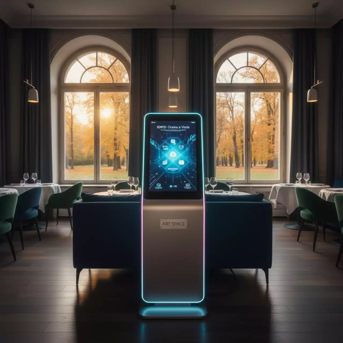 Аренда Сенсорный киоск Axe Tech Aura Premium 2.0 в ресторане «Voda» — ART SPACE