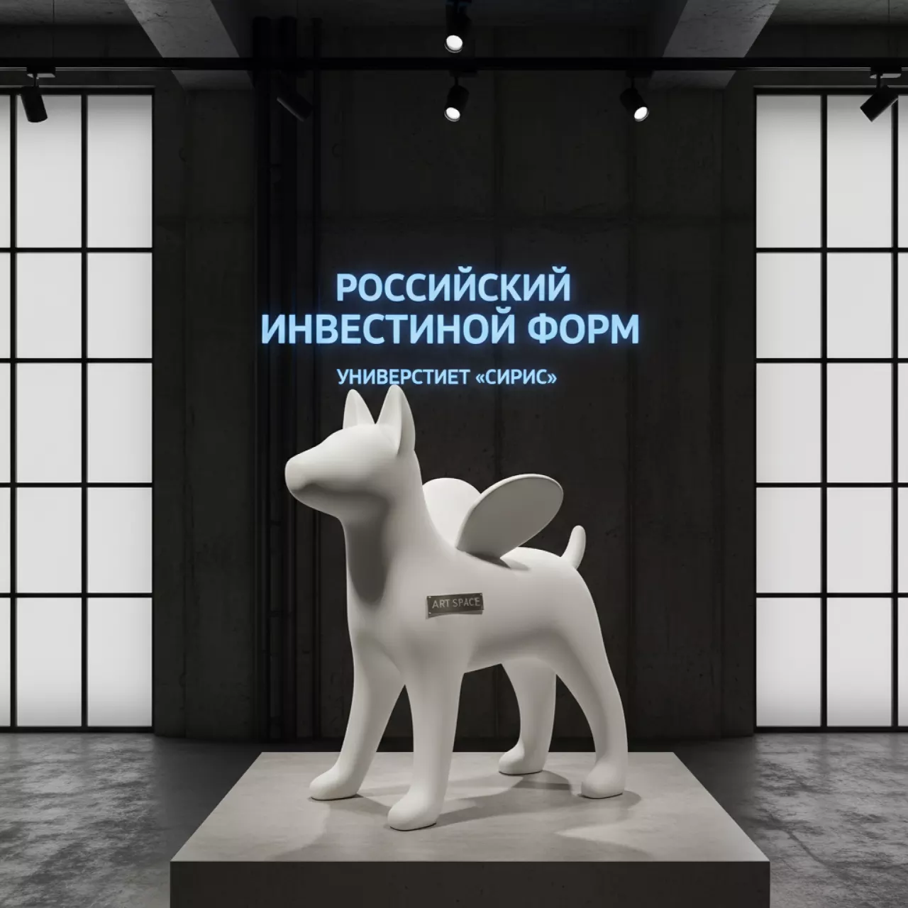 Аренда Статуэтка Angel dog white в Университете «Сириус» — ART SPACE