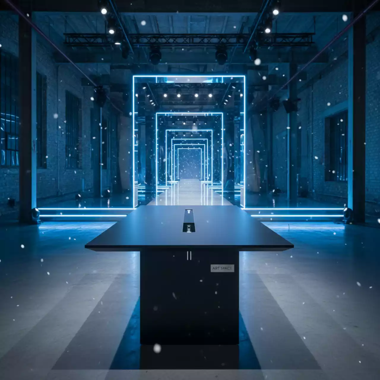 Аренда Стол барный с кабель каналом Arki Table CC Fenix в лофте «Студия 21» — ART SPACE