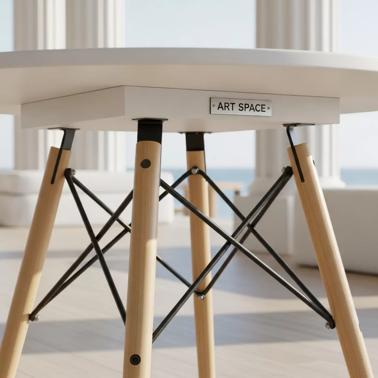 Аренда Стол круглый Eames DSW 90 см в пляжном комплексе VinoGrad — ART SPACE