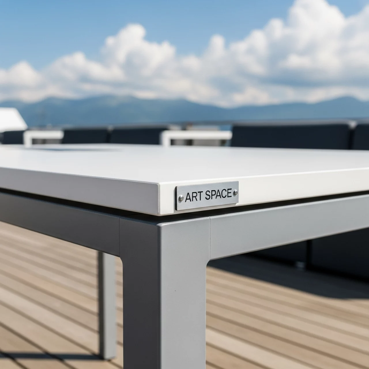Аренда Стол Лидер 2 2000x900 белый серый в Skypark Sochi
