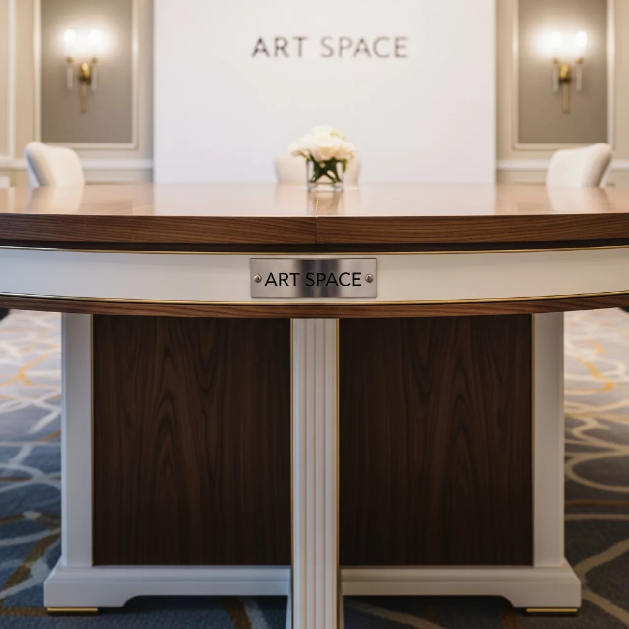 Аренда Стол Лидер 9 D 80 орех белый в Mövenpick Hotel