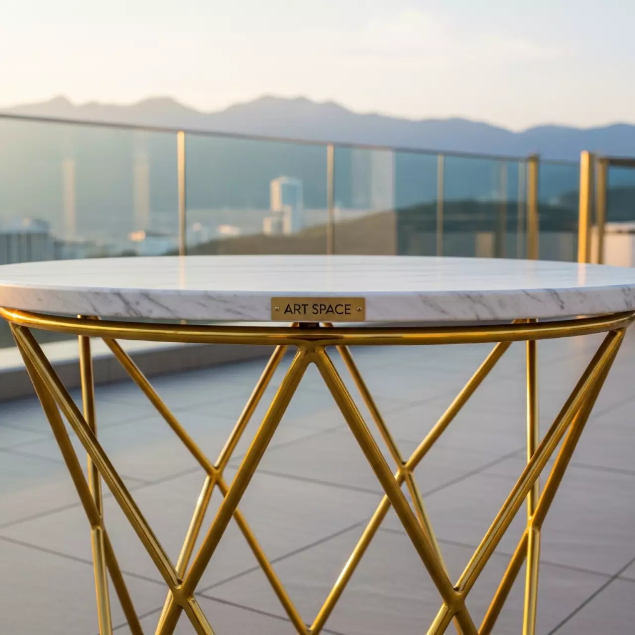 Аренда Стол slash мрамор золото белый в Skypark Sochi — ART SPACE