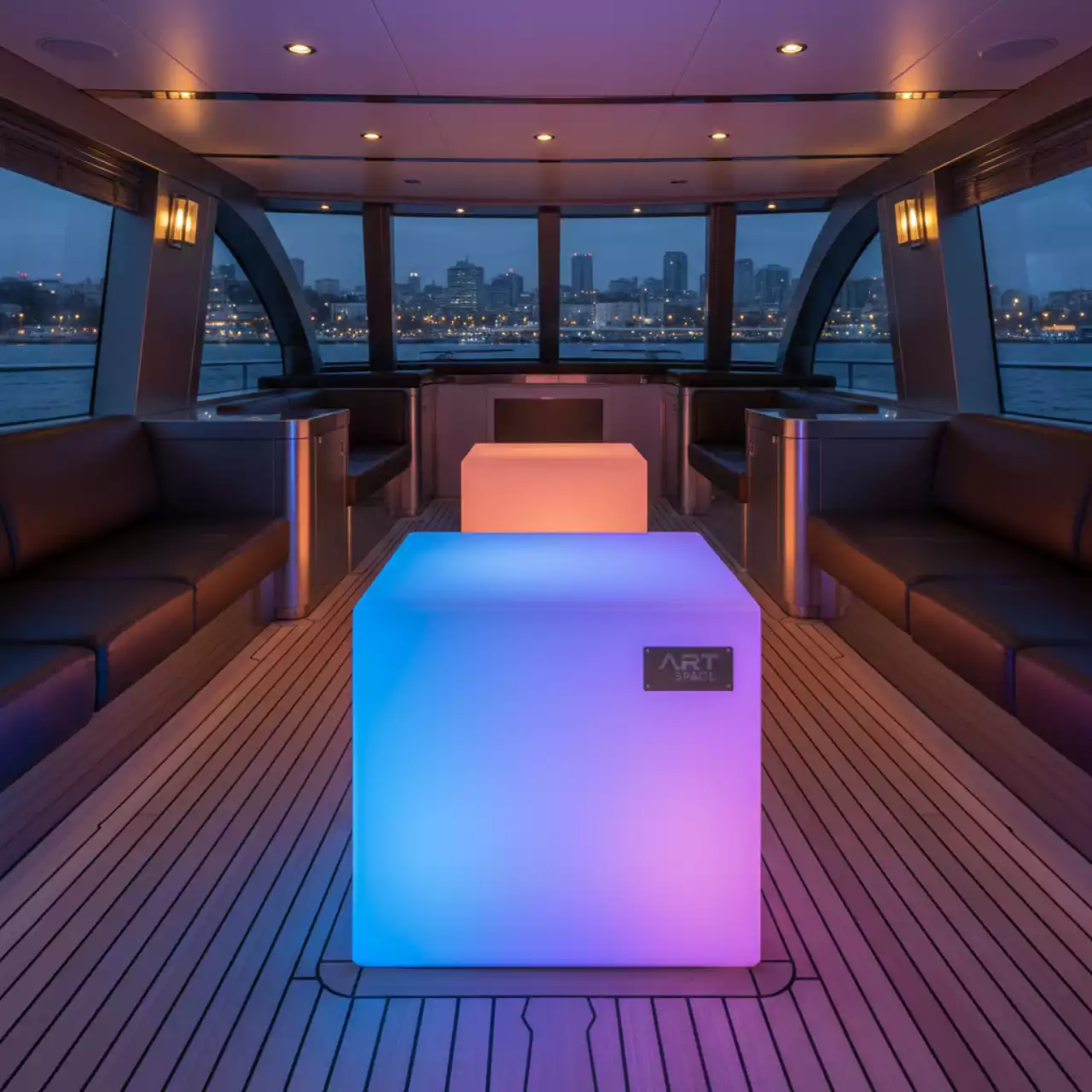 Аренда Стол светящийся Cubo 40 Double RGB на VIP теплоходе (Морпорт