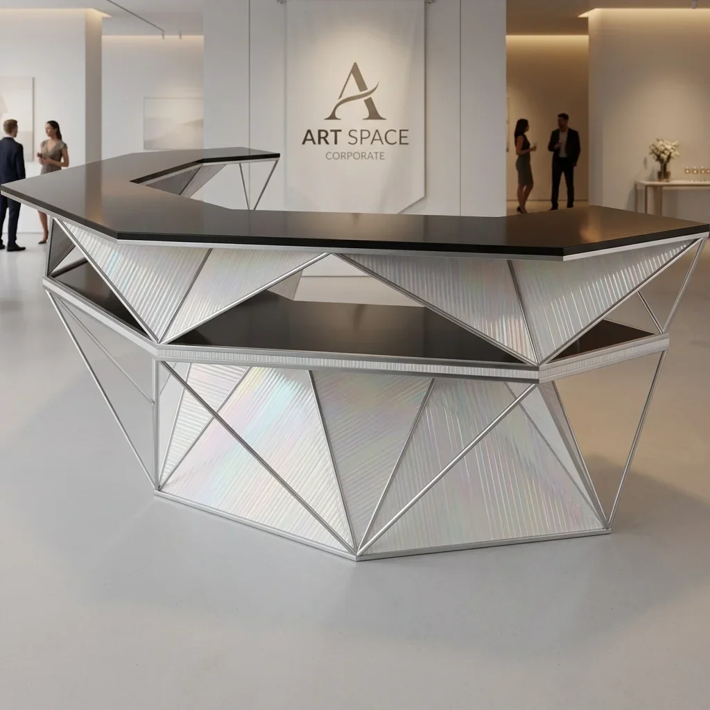 Аренда белой барной стойки Hexagon