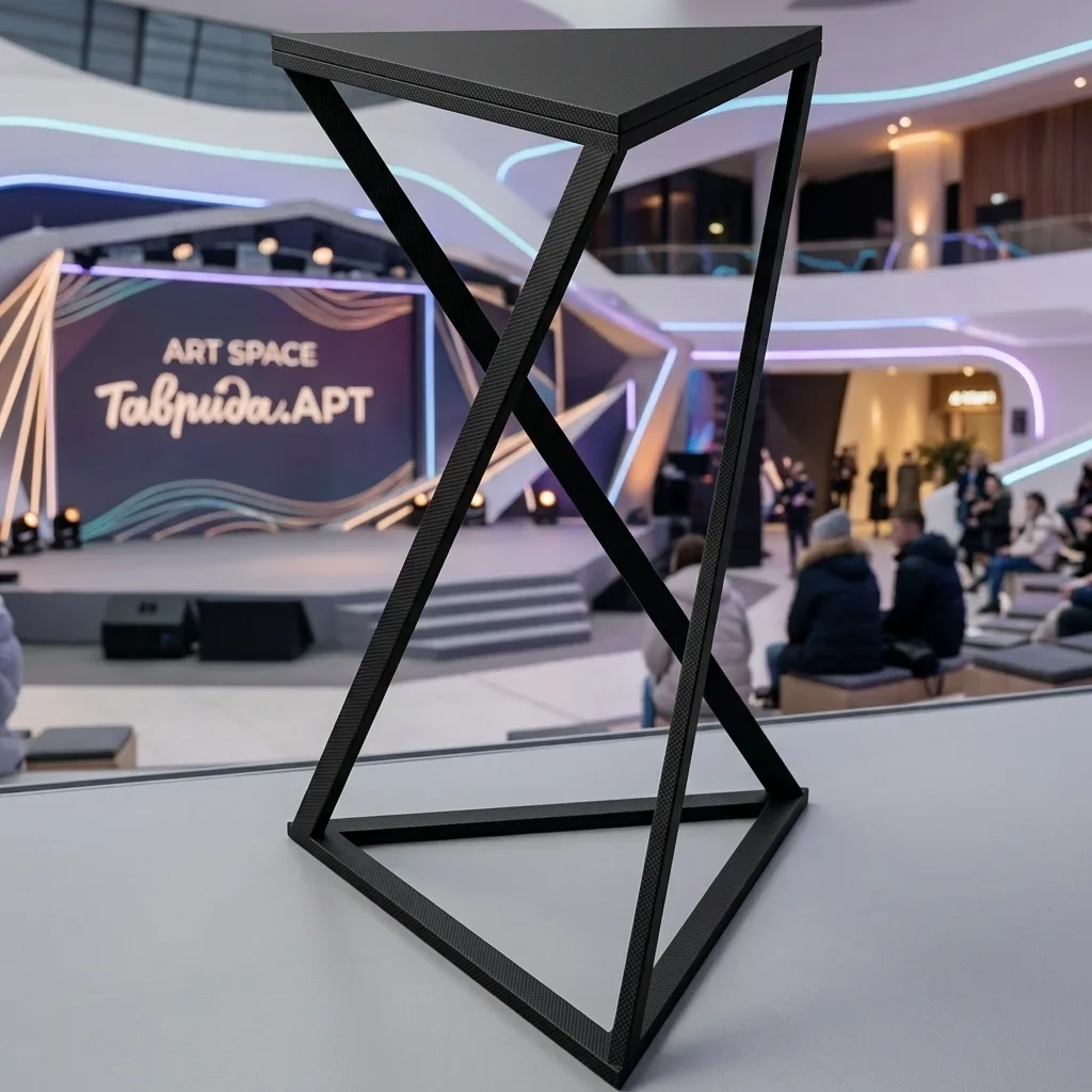 Аренда черного фуршетного стола Triangle