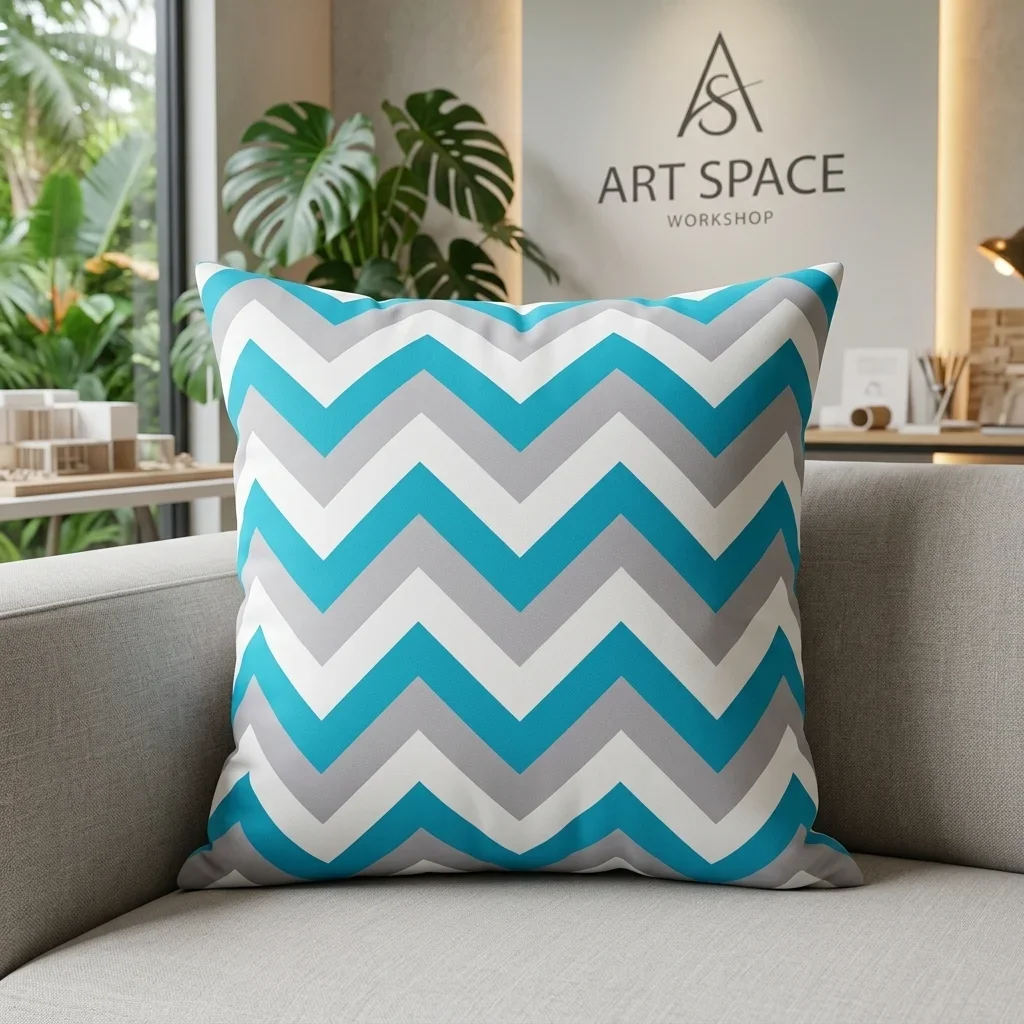 Аренда голубой подушки Zigzag Blue