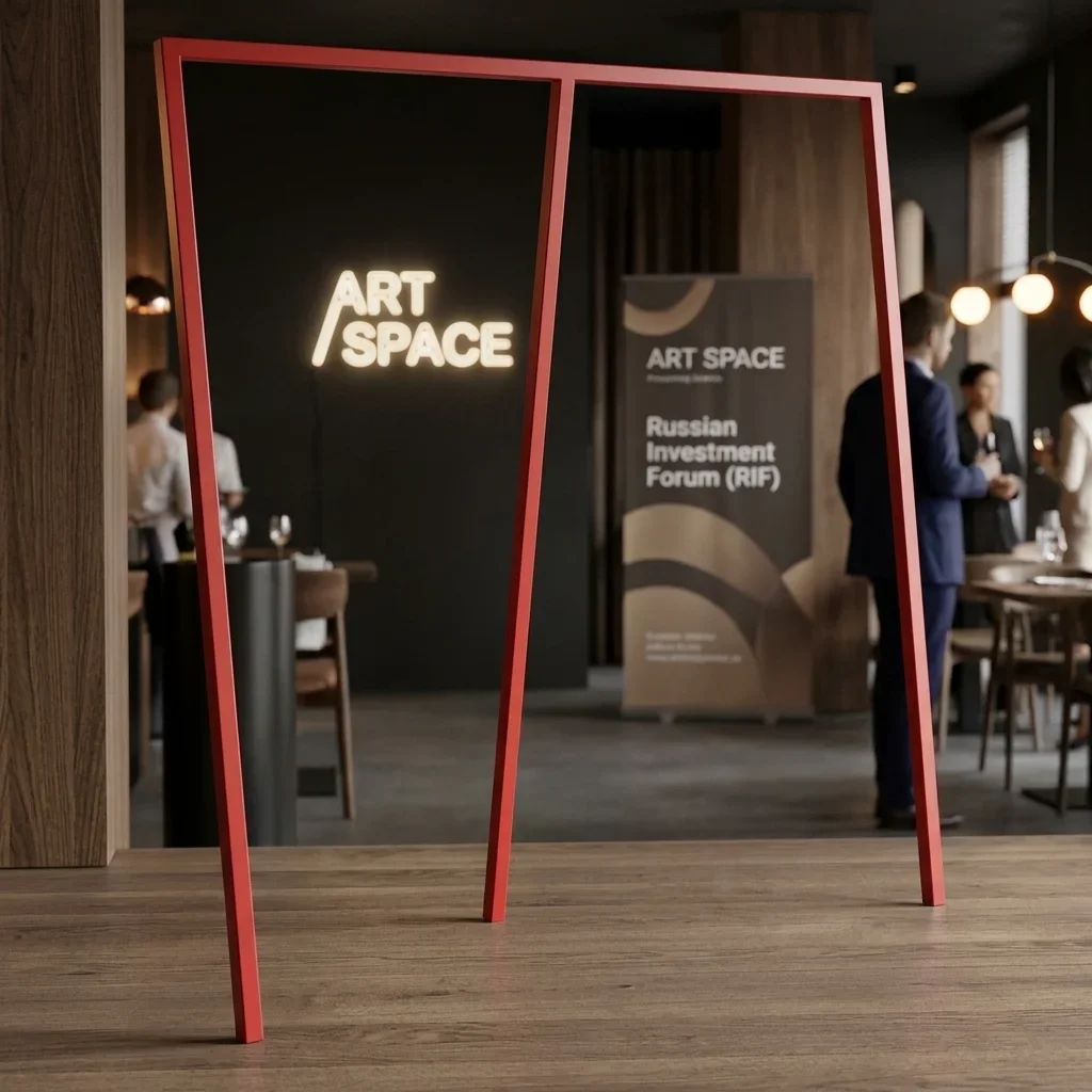 Аренда красной напольной вешалки— заказать в ART SPACE
