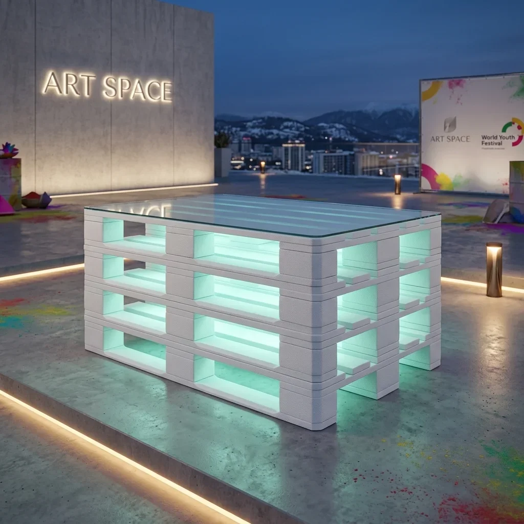 Аренда стола Pallet White— заказать в компании ART SPACE