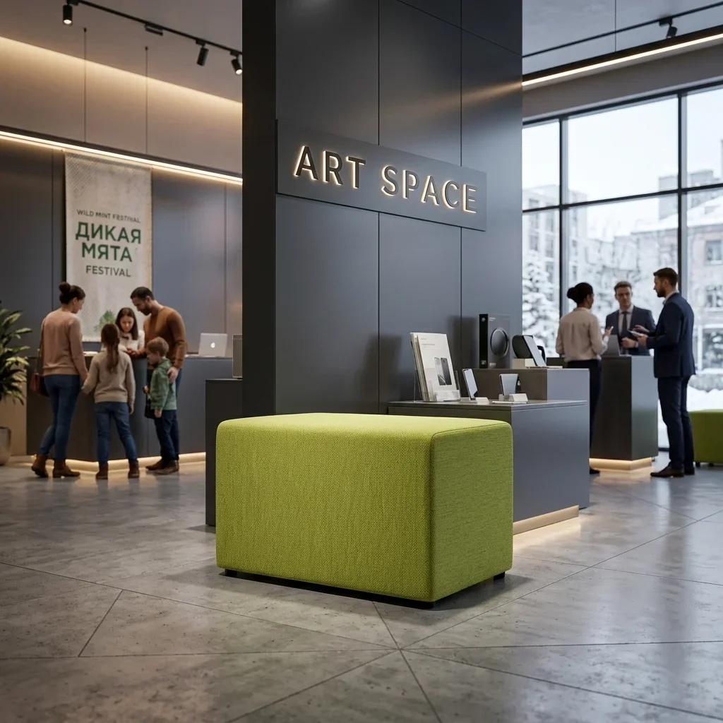 Аренда зеленого пуфа— заказать в ART SPACE